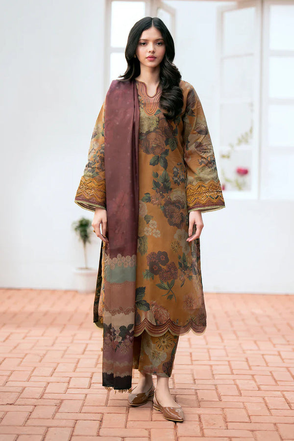 KARANDI 3PC PRINTED SHIRT WITH KARANDI PRINTED DUAPTTA AND TROUSER V253