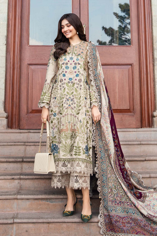 Lawn Embroidered Shirt with Digital printert jacquard dupatta V669