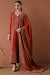 3PC DHANAK EMBROIDERED SHIRT WITH DHANAK EMBROIDERED SHAWL AND TROUSER- 679