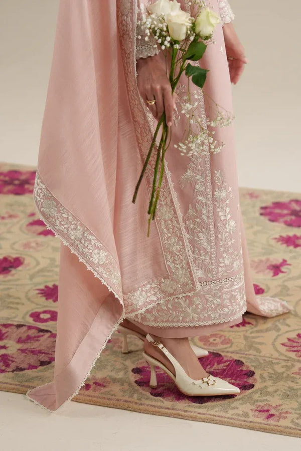 DHANAK EMBROIDERED SHIRT WITH CHIFFON EMB DUPATTA AND TROUSER V61