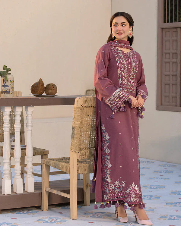 Lawn-3PC Embroidered Shirt with Chiffon Embroidered Dupatta V1321
