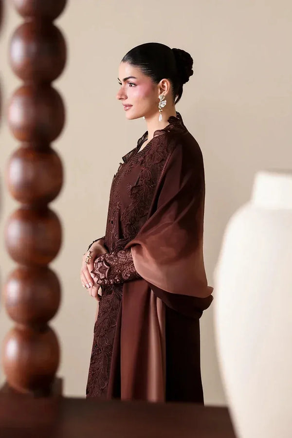 BATIK-3PC DHANAK EMBROIDERED SHIRT WITH COURTRAI WOOL PRINT EMBROIDERED SHAWL AND TROUSER v60